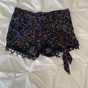 Black and multicolored printed shorts